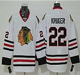 Chicago Blackhawks #22 Marcus Kruger Authentic Away White Premier Jersey,baseball caps,new era cap wholesale,wholesale hats